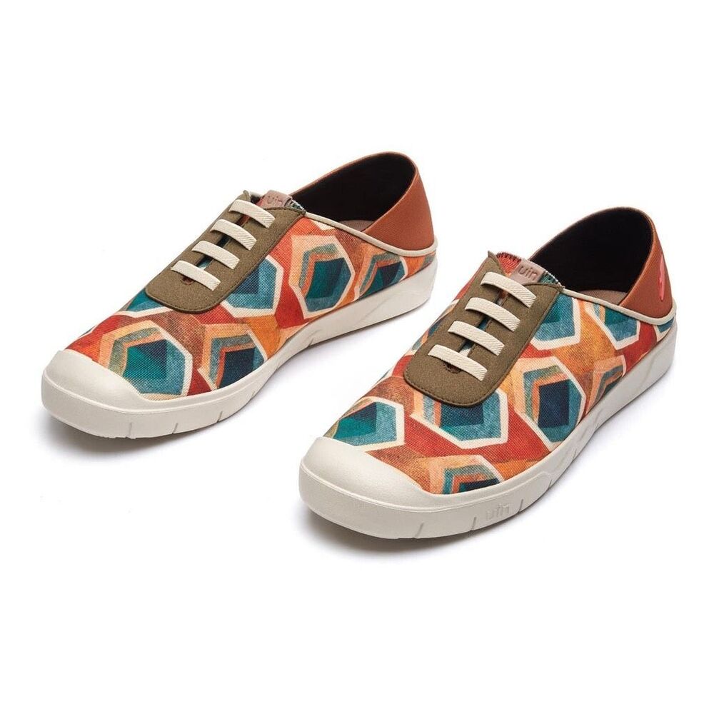 UIN Men's Sneakers Lightweight Walking Casual Shoes (Vintage Tapestry Cadiz VII)